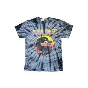 Colortone Mortal Kombat TShirt unisex Medium Black Tie Dye Excellent Dragon Logo